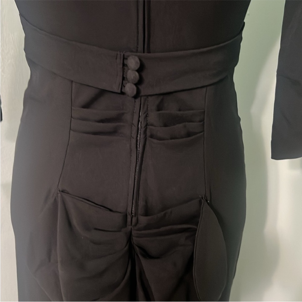 🆕 Stop Staring pinup vintage retro Elegant Black Dress with Bow Detail - Picture 11 of 13